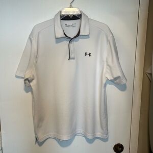 Men’s Under Armour polo shirt, size L
White and gray